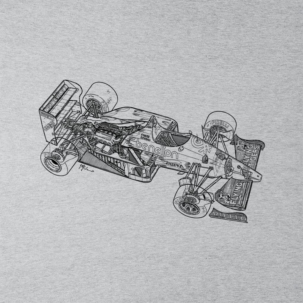 Motorsport Images Benetton B186 1986 Outline Women's T-Shirt-ALL + EVERY