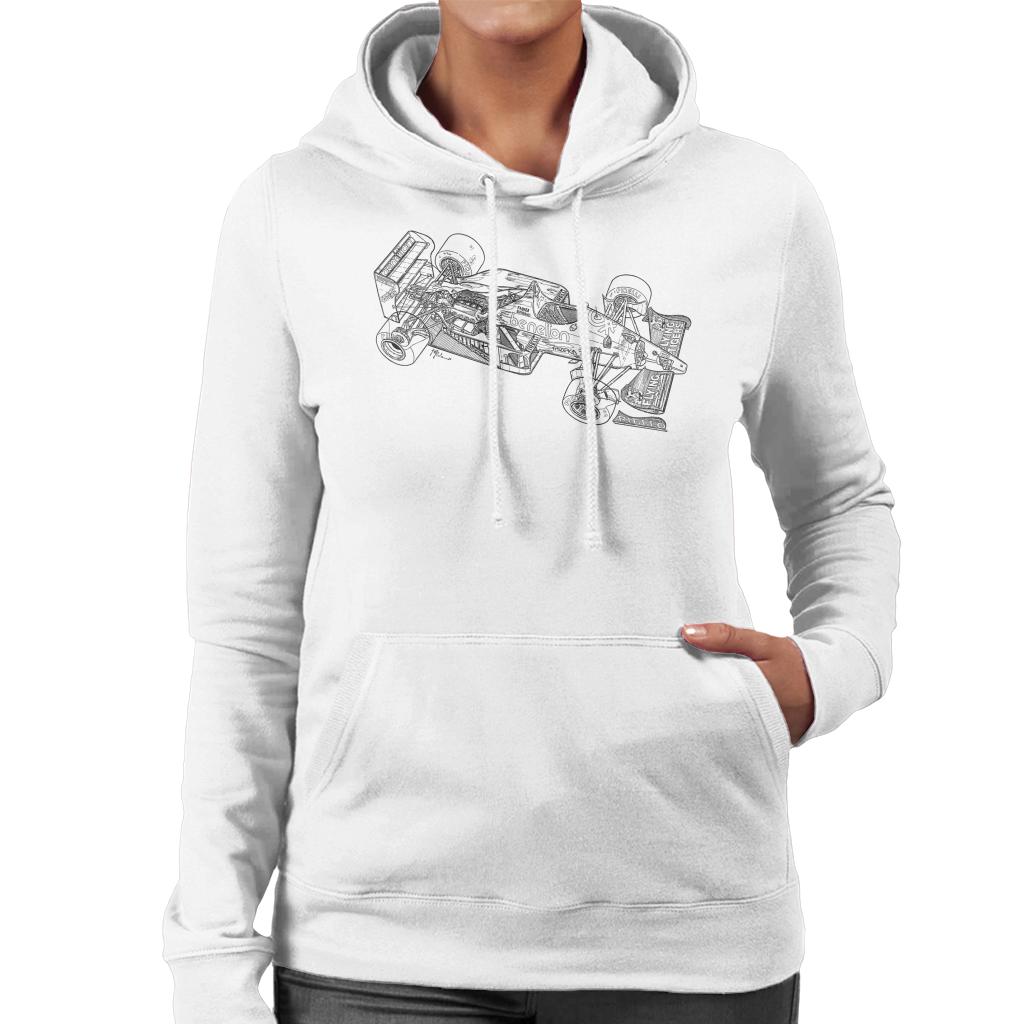 Motorsport Images Benetton B186 1986 Outline Women's Hooded Sweatshirt-ALL + EVERY