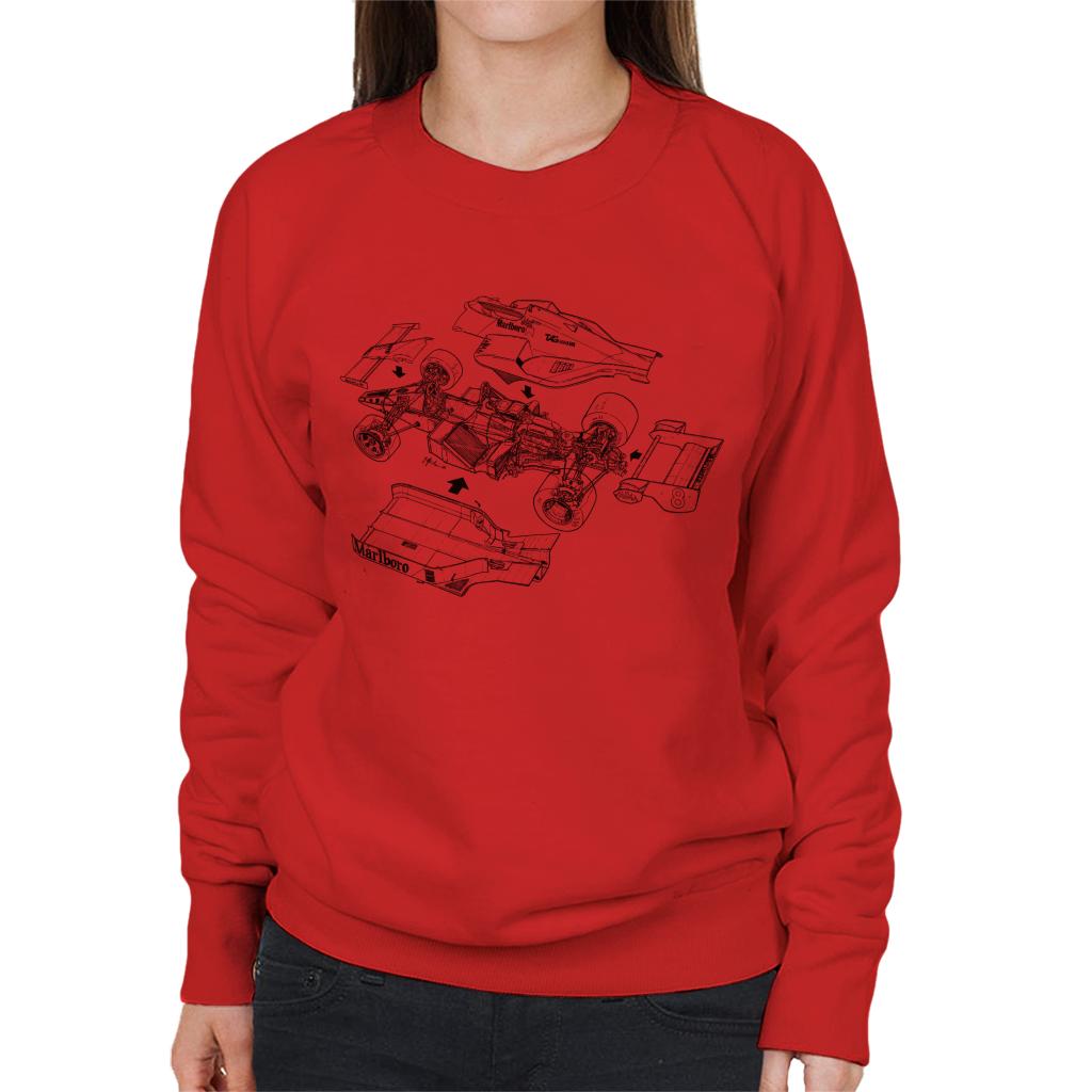 Motorsport Images McLaren MP4 2 Separated View Women's Sweatshirt-ALL + EVERY