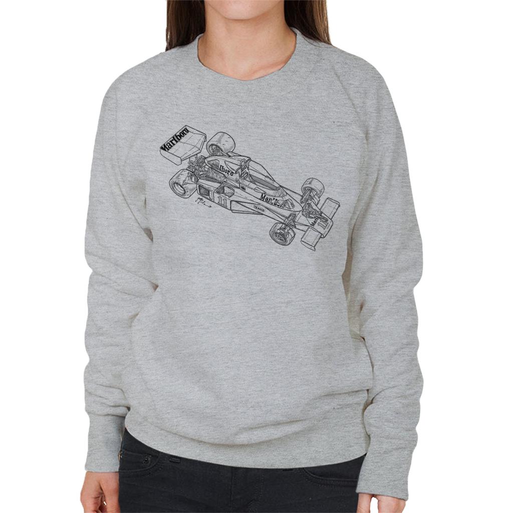 Motorsport Images McLaren M23B 1976 Sketch Women's Sweatshirt-ALL + EVERY