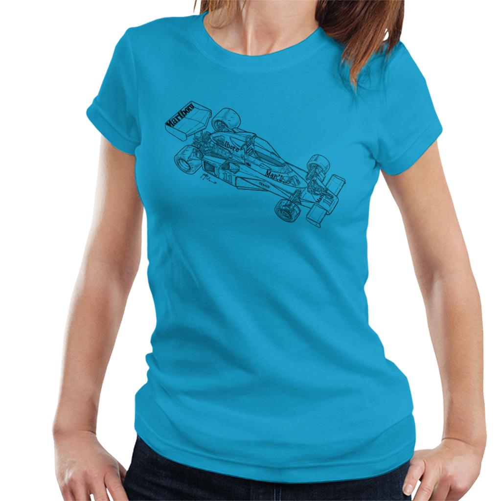 Motorsport Images McLaren M23B 1976 Sketch Women's T-Shirt-ALL + EVERY