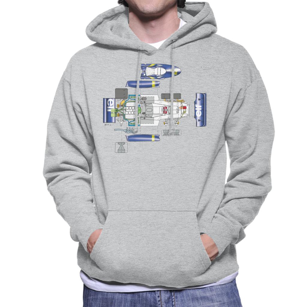 Motorsport Images Tyrrell P34 Exploded Diagram Men's Hooded Sweatshirt-ALL + EVERY