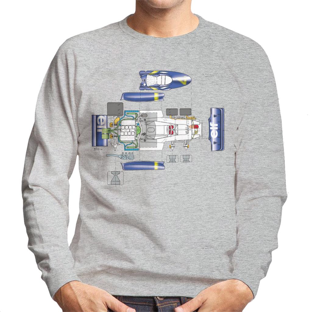 Motorsport Images Tyrrell P34 Exploded Diagram Men's Sweatshirt-ALL + EVERY