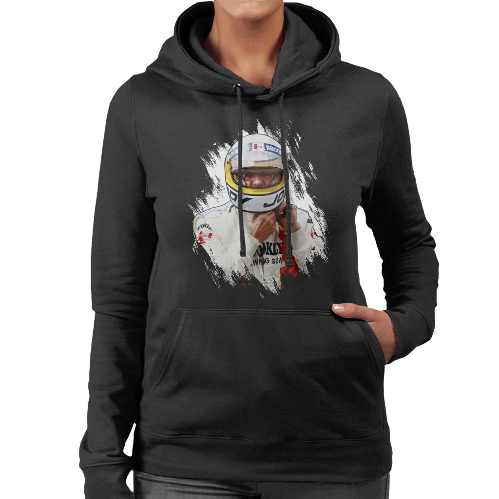 Motorsport Images Jody Scheckter Italian GP Helmet Women's Hooded Sweatshirt-ALL + EVERY