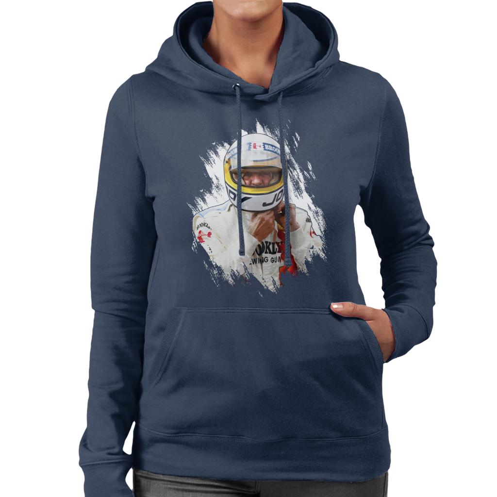 Motorsport Images Jody Scheckter Italian GP Helmet Women's Hooded Sweatshirt-ALL + EVERY