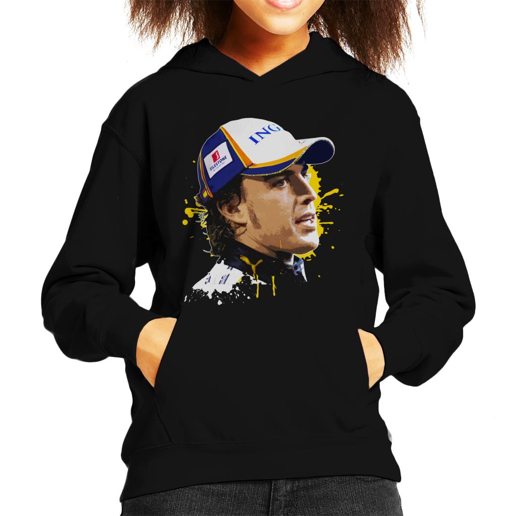 Motorsport Images Fernando Alonso Post Race Interview Kids Hooded Sweatshirt-ALL + EVERY