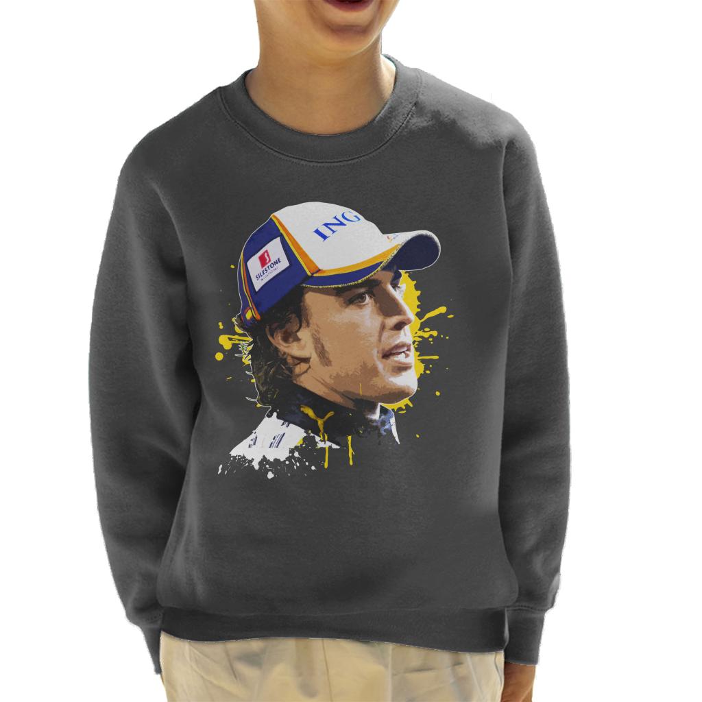 Motorsport Images Fernando Alonso Post Race Interview Kids Sweatshirt-ALL + EVERY