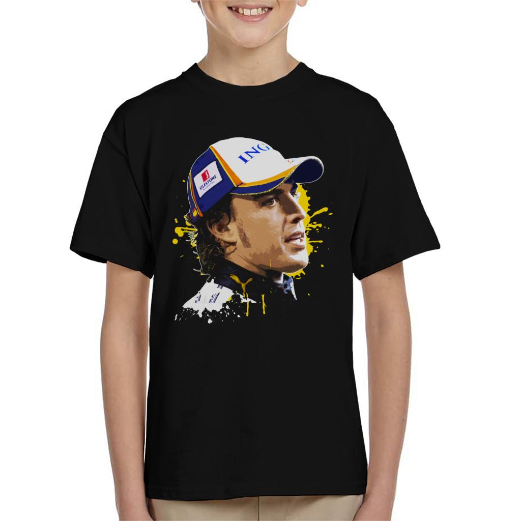 Motorsport Images Fernando Alonso Post Race Interview Kids T-Shirt-ALL + EVERY