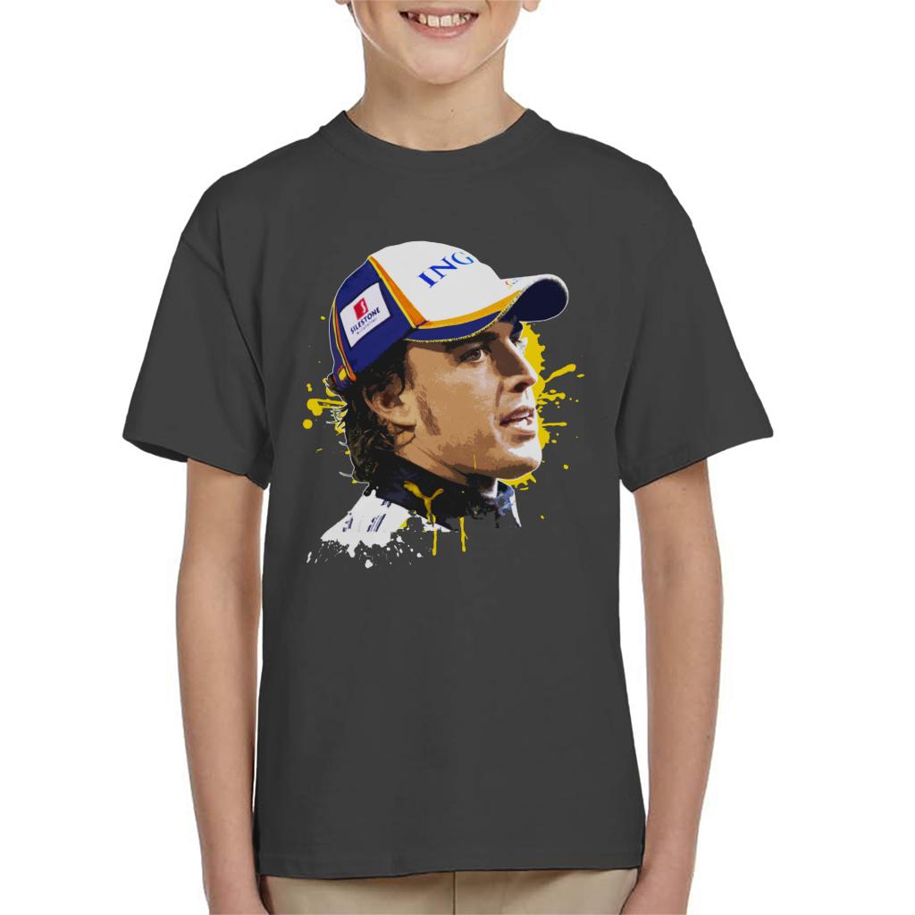 Motorsport Images Fernando Alonso Post Race Interview Kids T-Shirt-ALL + EVERY