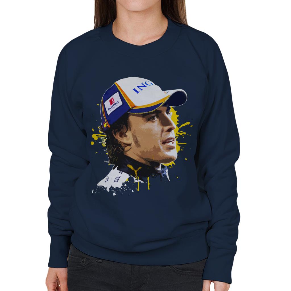 Motorsport Images Fernando Alonso Post Race Interview Women's Sweatshirt-ALL + EVERY