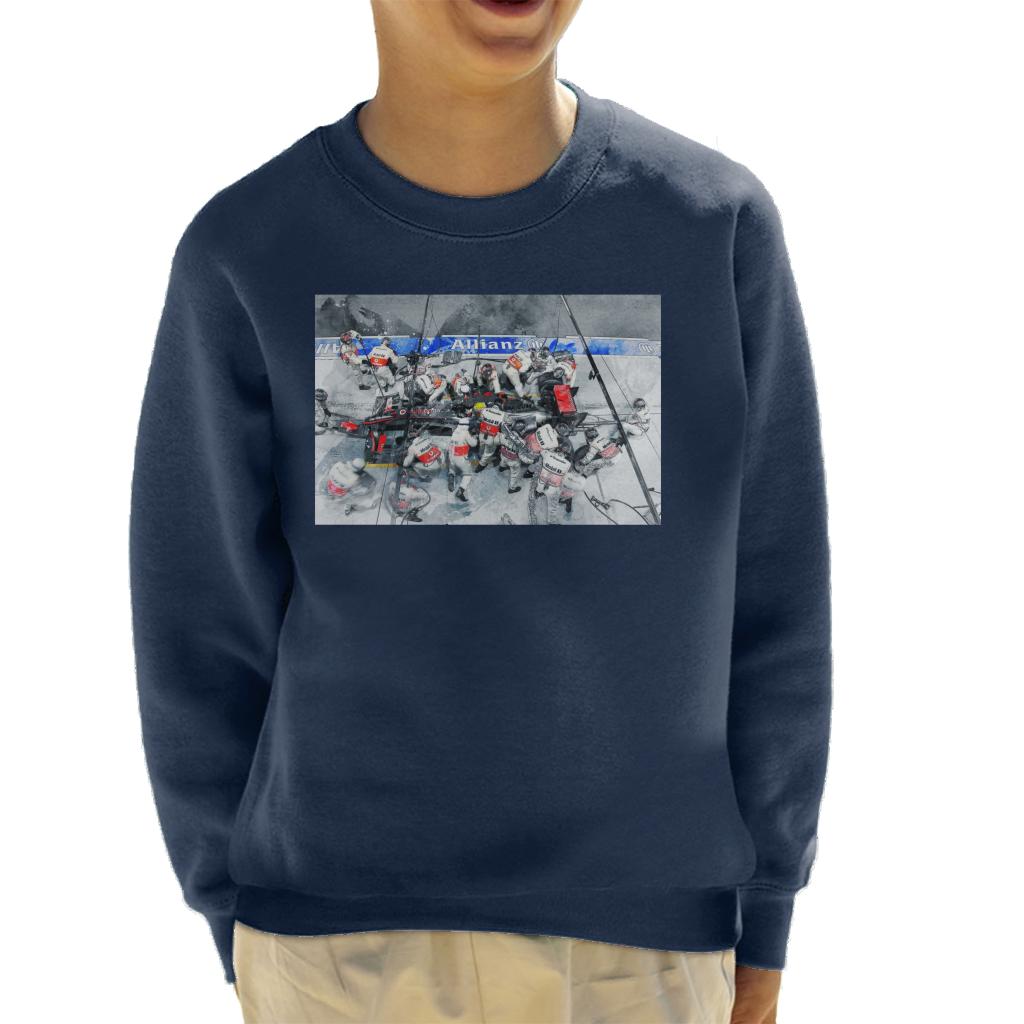 Motorsport Images McLaren MP4 24 At Pit Stop Kids Sweatshirt-ALL + EVERY