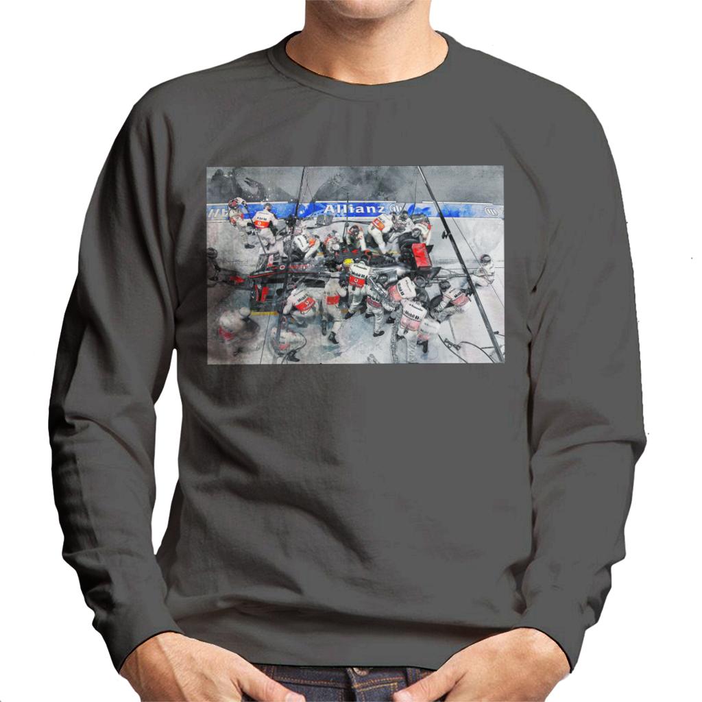 Motorsport Images McLaren MP4 24 At Pit Stop Men's Sweatshirt-ALL + EVERY