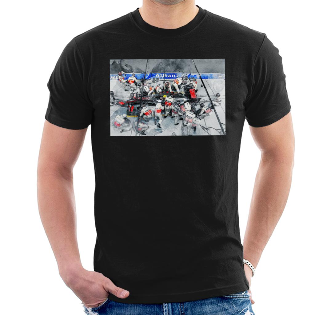 Motorsport Images McLaren MP4 24 At Pit Stop Men's T-Shirt-ALL + EVERY