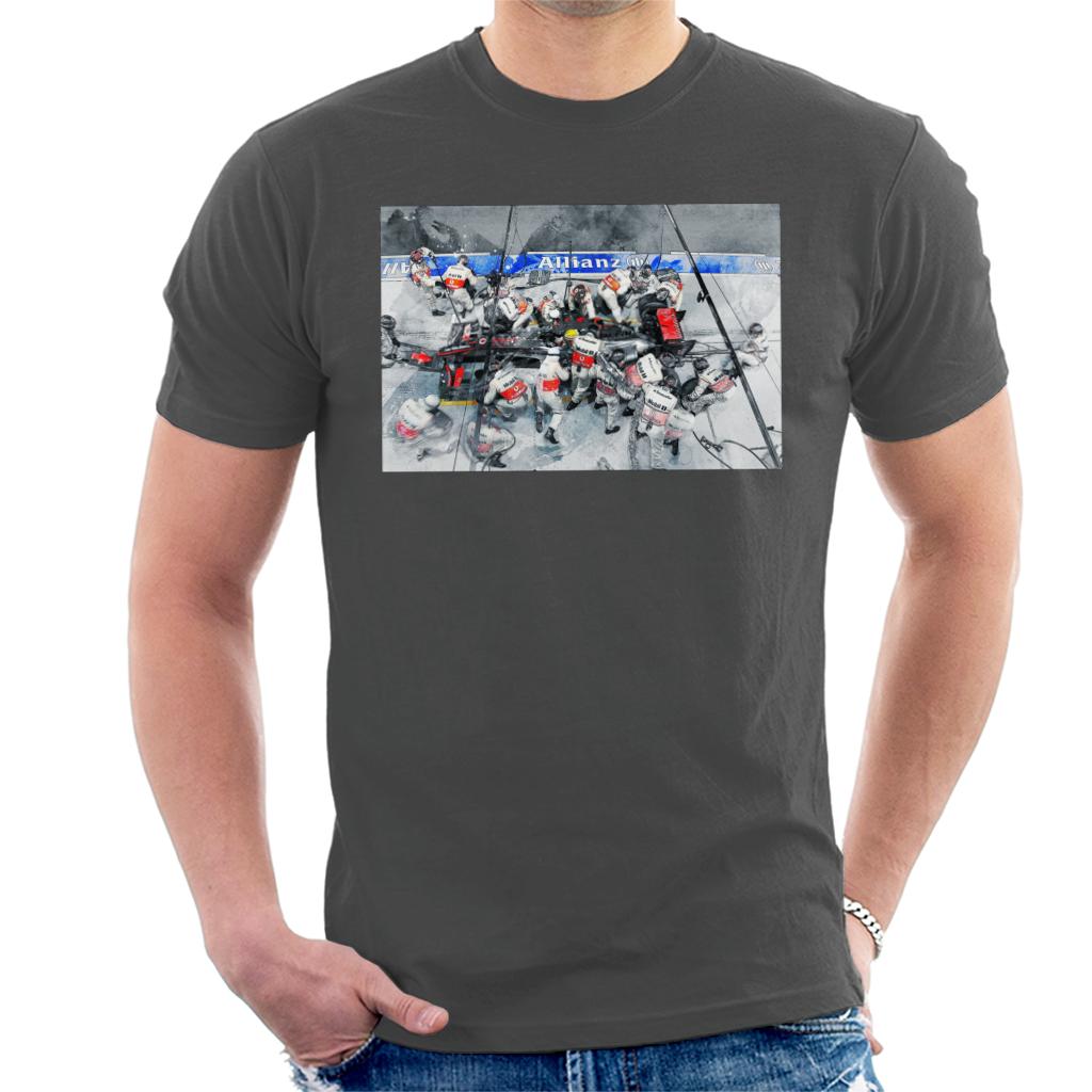 Motorsport Images McLaren MP4 24 At Pit Stop Men's T-Shirt-ALL + EVERY