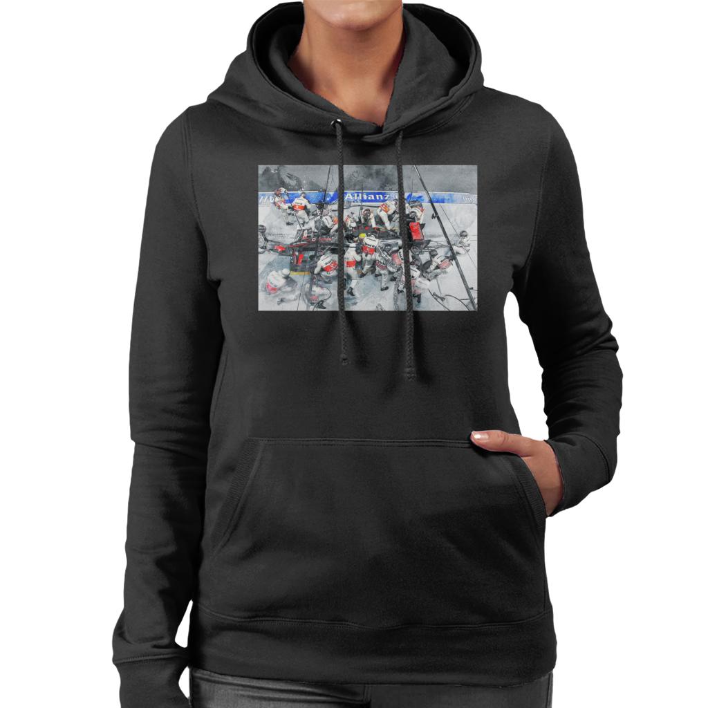 Motorsport Images McLaren MP4 24 At Pit Stop Women's Hooded Sweatshirt-ALL + EVERY