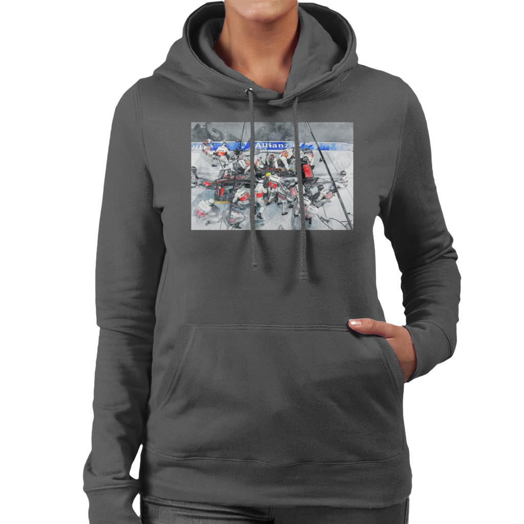 Motorsport Images McLaren MP4 24 At Pit Stop Women's Hooded Sweatshirt-ALL + EVERY