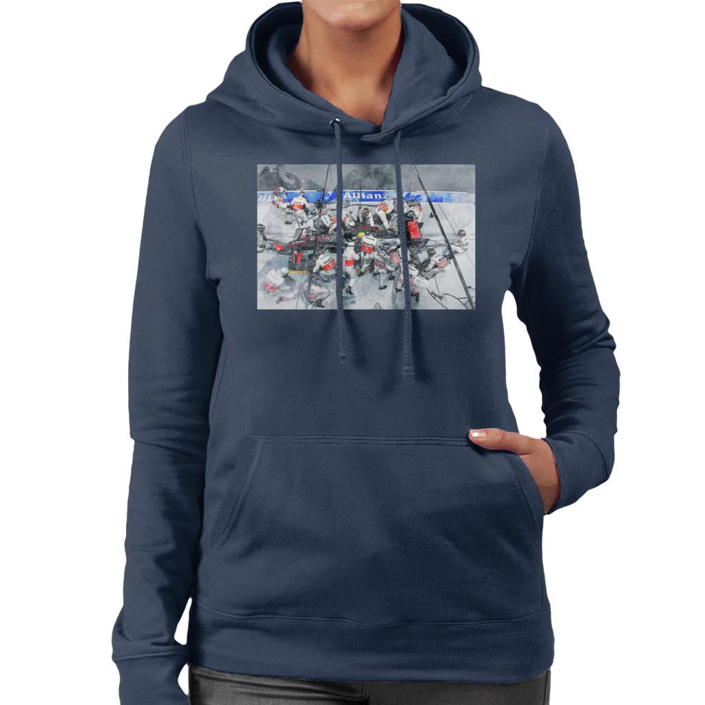 Motorsport Images McLaren MP4 24 At Pit Stop Women's Hooded Sweatshirt-ALL + EVERY