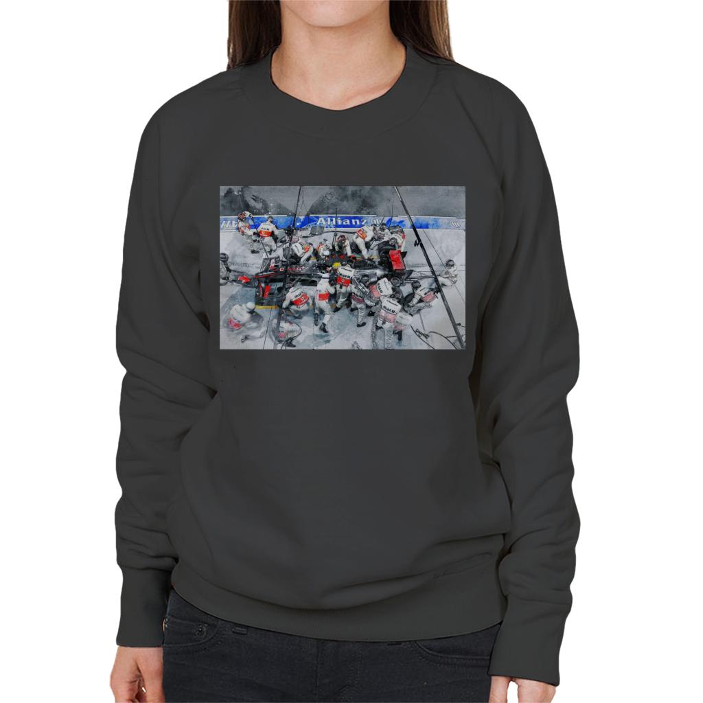 Motorsport Images McLaren MP4 24 At Pit Stop Women's Sweatshirt-ALL + EVERY