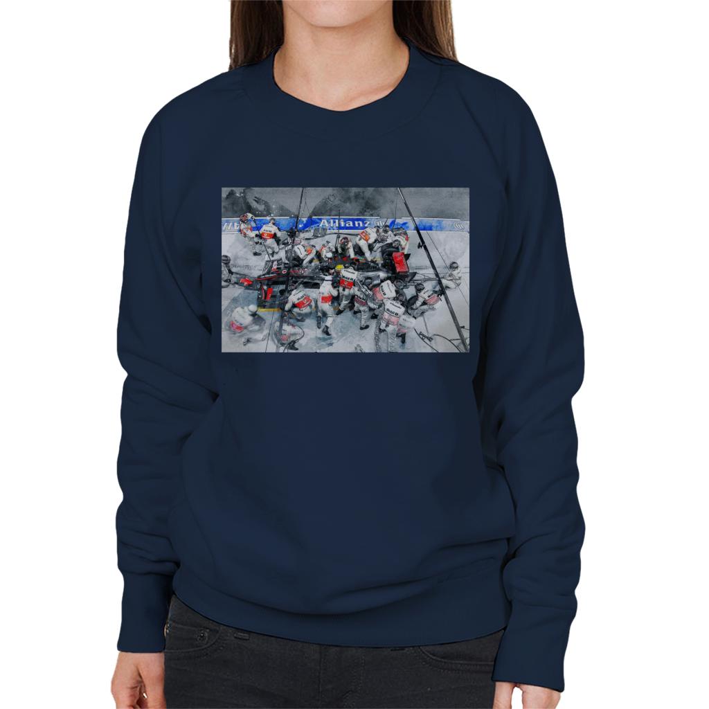 Motorsport Images McLaren MP4 24 At Pit Stop Women's Sweatshirt-ALL + EVERY