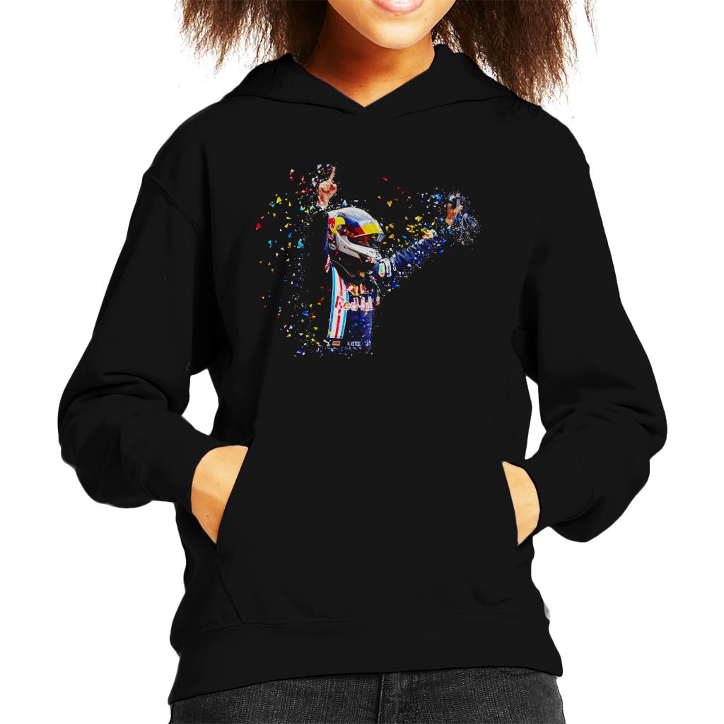 Motorsport Images Vettel Celebrates Victory Parc Ferme Kids Hooded Sweatshirt-ALL + EVERY