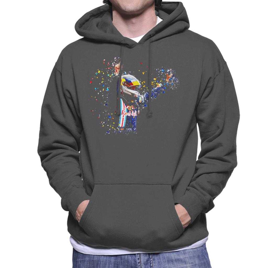 Motorsport Images Vettel Celebrates Victory Parc Ferme Men's Hooded Sweatshirt-ALL + EVERY