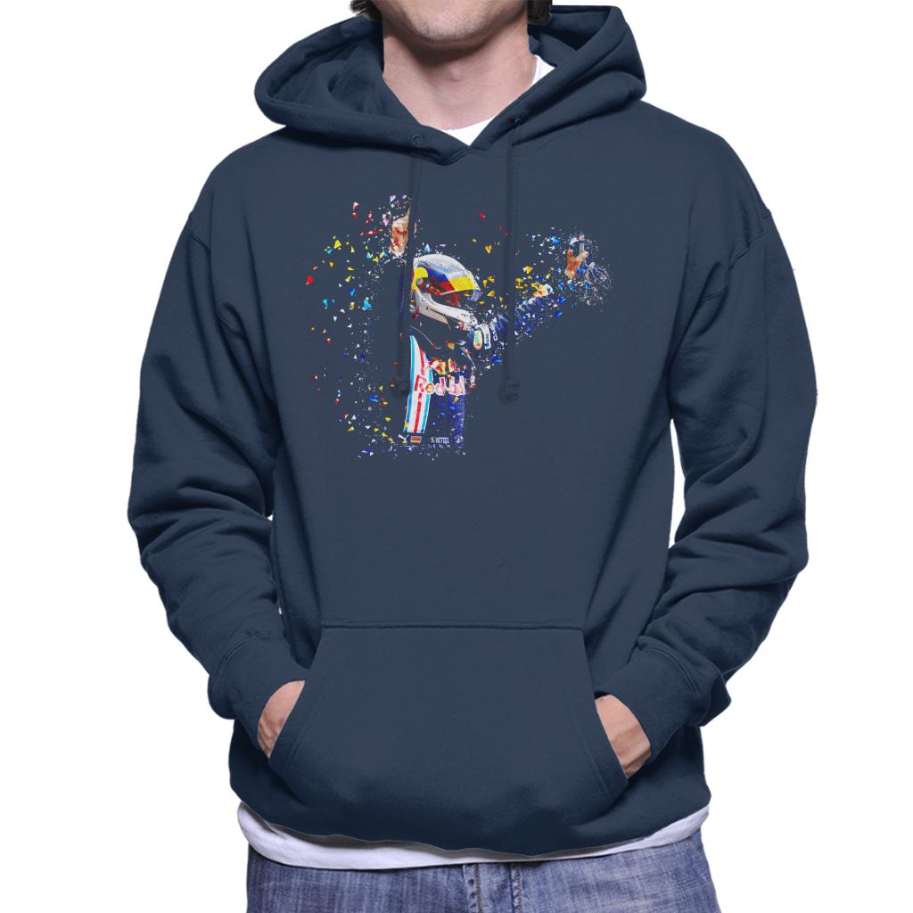 Motorsport Images Vettel Celebrates Victory Parc Ferme Men's Hooded Sweatshirt-ALL + EVERY