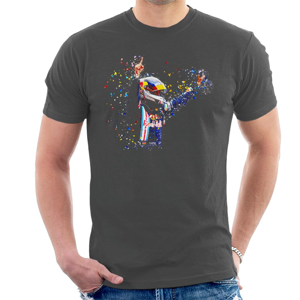 Motorsport Images Vettel Celebrates Victory Parc Ferme Men's T-Shirt-ALL + EVERY