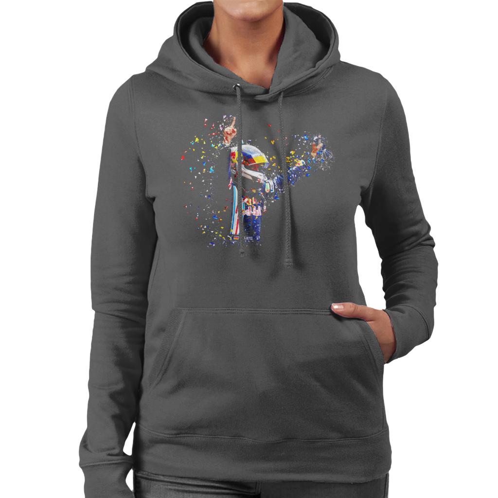 Motorsport Images Vettel Celebrates Victory Parc Ferme Women's Hooded Sweatshirt-ALL + EVERY