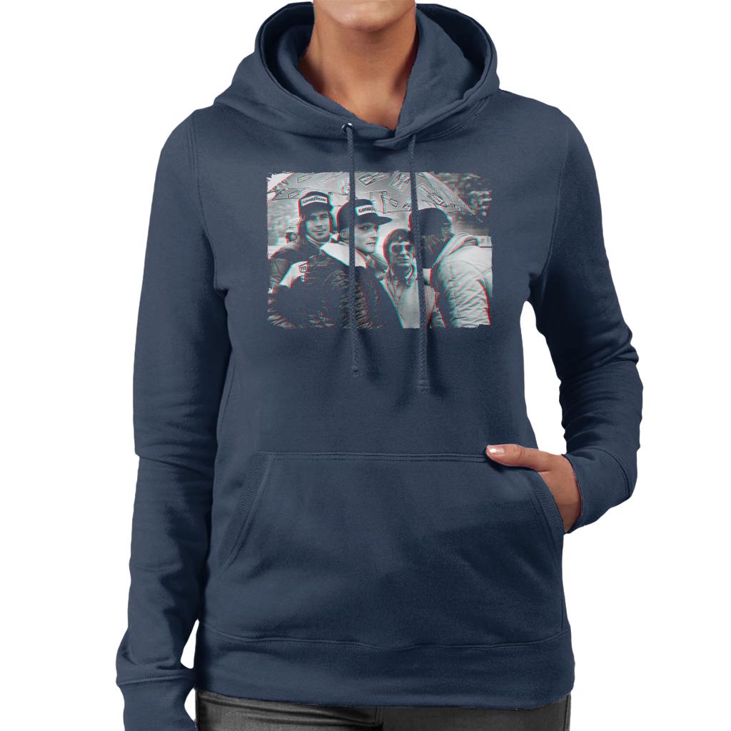 Motorsport Images Hunt Lauda Ecclestone Peterson Japan Women's Hooded Sweatshirt-ALL + EVERY