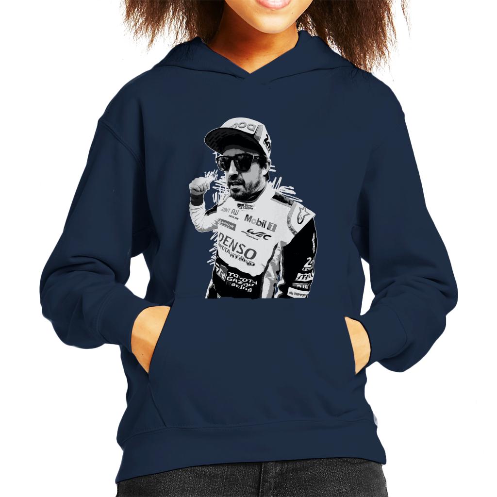 Motorsport Images Fernando Alonso Circuit De La Sarthe Kids Hooded Sweatshirt-ALL + EVERY