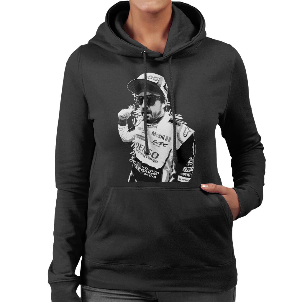 Motorsport Images Fernando Alonso Circuit De La Sarthe Women's Hooded Sweatshirt-ALL + EVERY