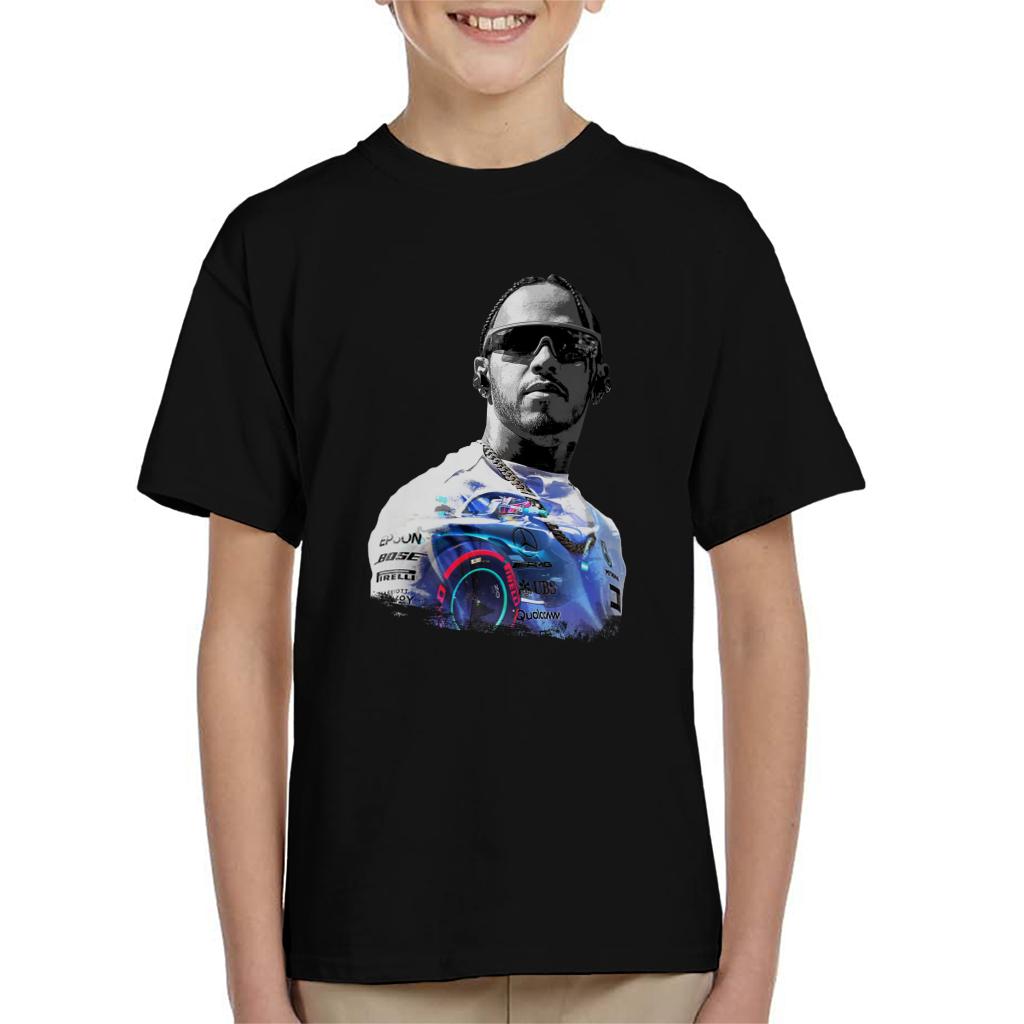 Motorsport Images Lewis Hamilton Wearing Glasses Kids T-Shirt-ALL + EVERY