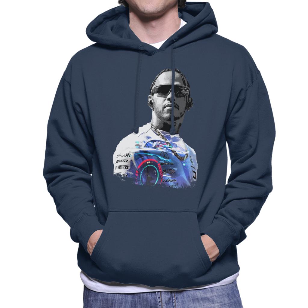 Motorsport Images Lewis Hamilton Wearing Glasses Men's Hooded Sweatshirt-ALL + EVERY