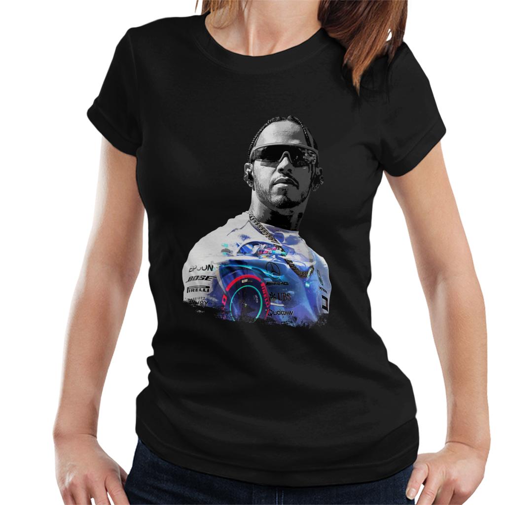 Motorsport Images Lewis Hamilton Wearing Glasses Women's T-Shirt-ALL + EVERY