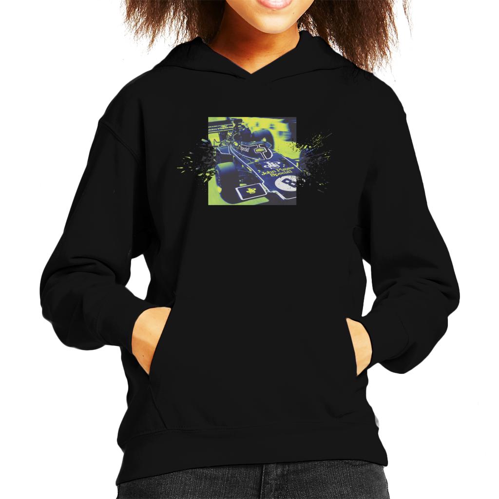 Motorsport Images Lotus 72D Leaves The Pits Kids Hooded Sweatshirt-ALL + EVERY