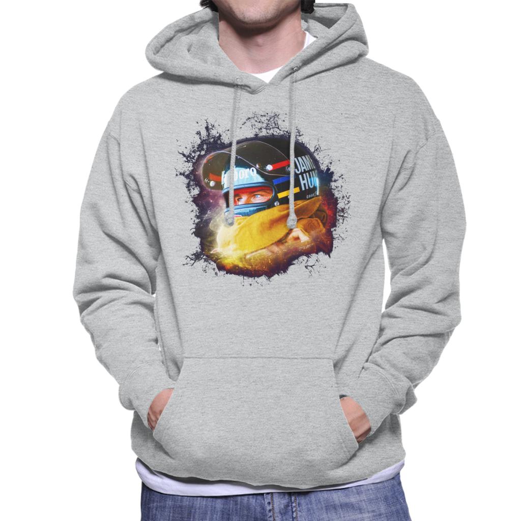 Motorsport Images James Hunt Wearing Helmet Portrait Men's Hooded Sweatshirt-ALL + EVERY