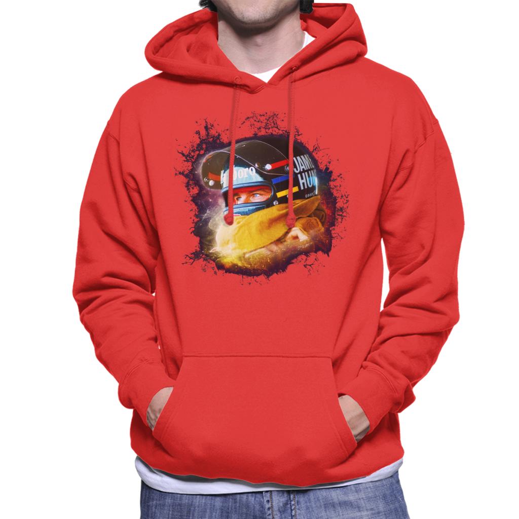 Motorsport Images James Hunt Wearing Helmet Portrait Men's Hooded Sweatshirt-ALL + EVERY