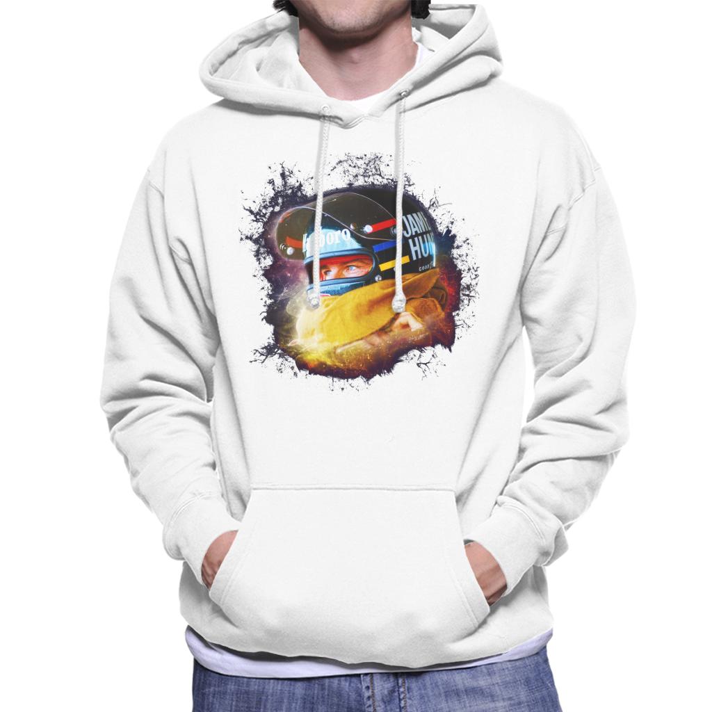 Motorsport Images James Hunt Wearing Helmet Portrait Men's Hooded Sweatshirt-ALL + EVERY