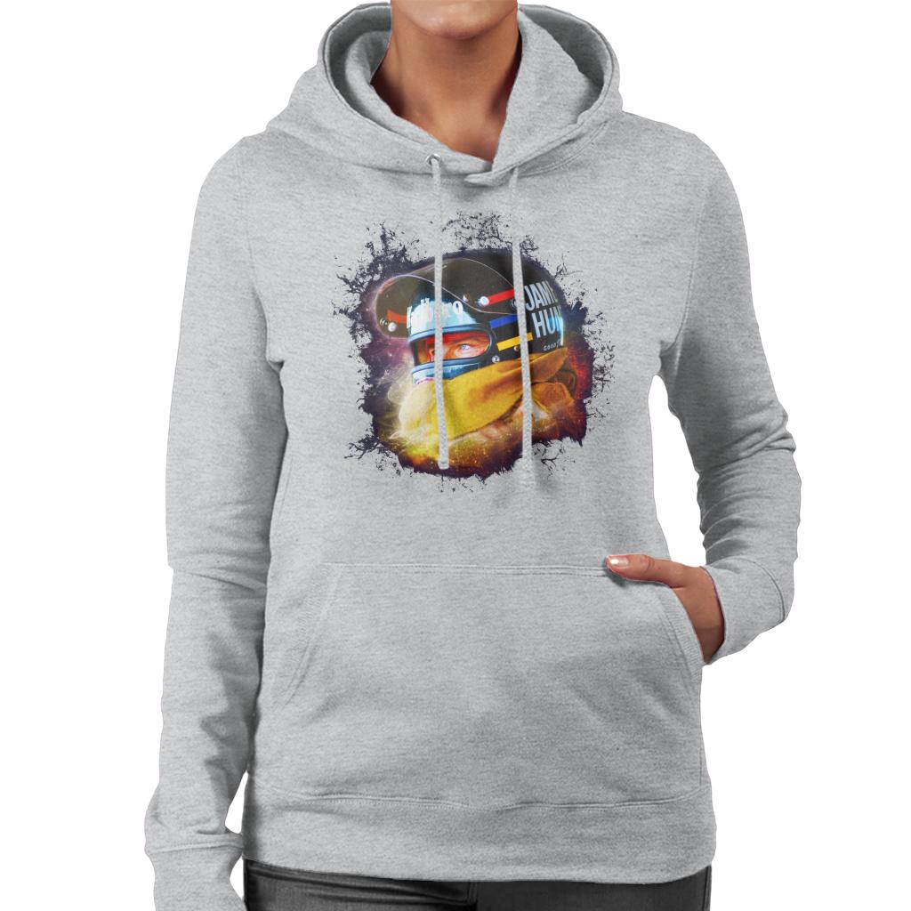 Motorsport Images James Hunt Wearing Helmet Portrait Women's Hooded Sweatshirt-ALL + EVERY