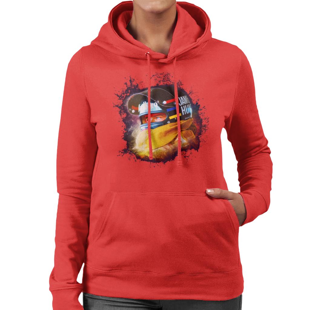 Motorsport Images James Hunt Wearing Helmet Portrait Women's Hooded Sweatshirt-ALL + EVERY