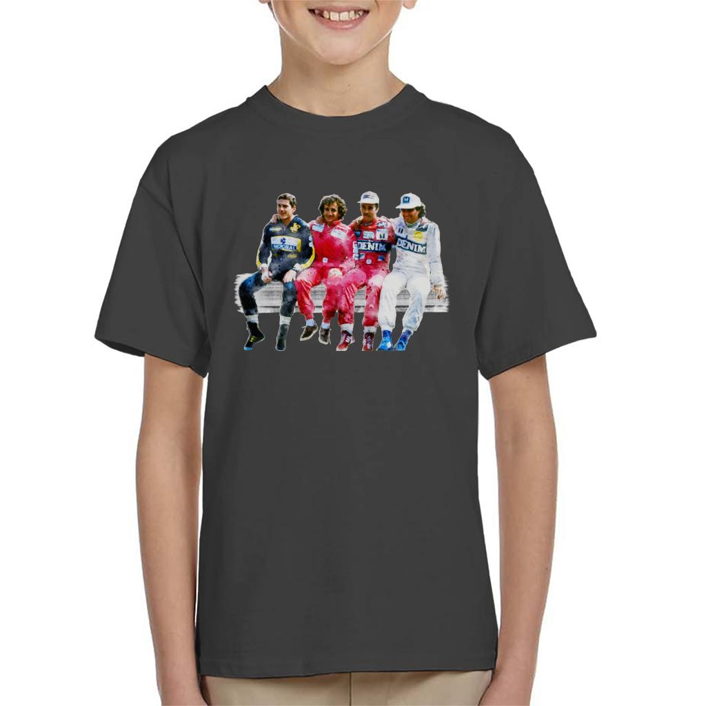 Motorsport Images Mansell Piquet Prost Senna Pitwall Kids T-Shirt-ALL + EVERY