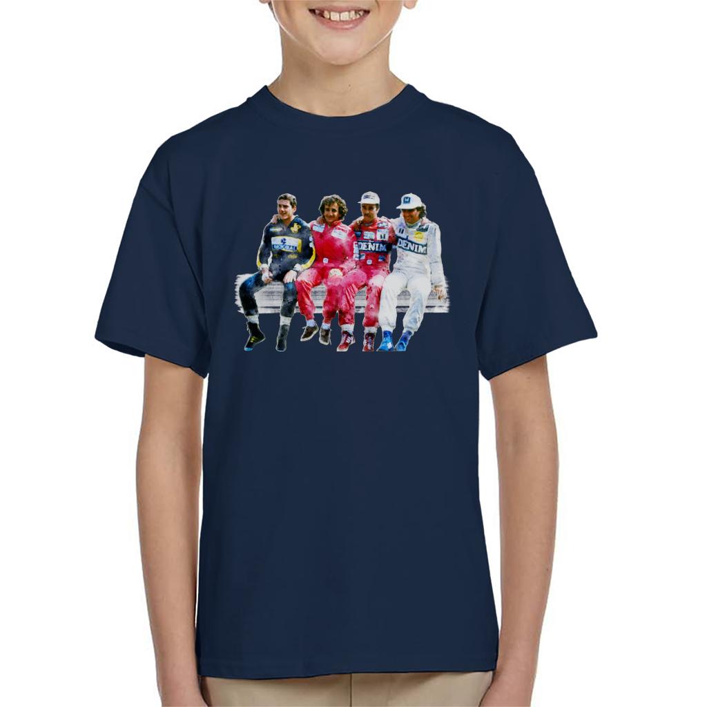 Motorsport Images Mansell Piquet Prost Senna Pitwall Kids T-Shirt-ALL + EVERY