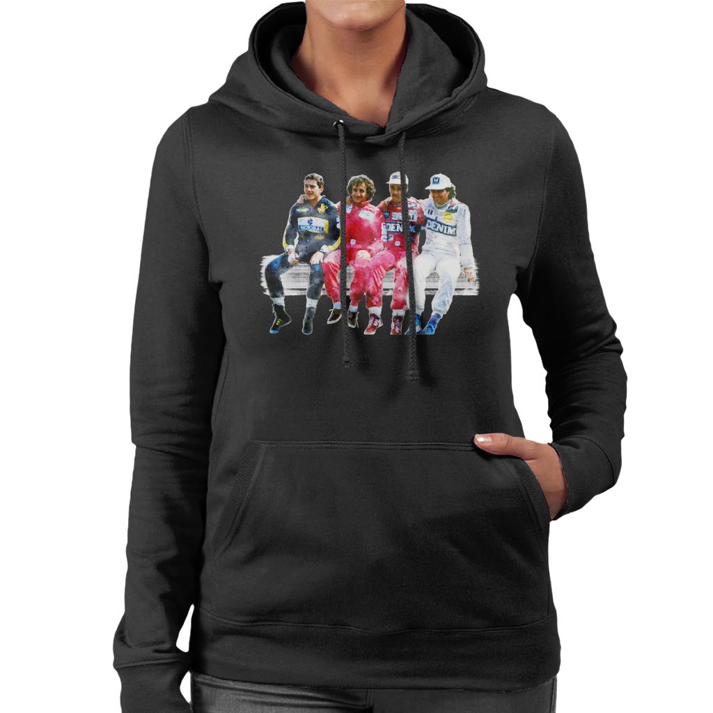 Motorsport Images Mansell Piquet Prost Senna Pitwall Women's Hooded Sweatshirt-ALL + EVERY