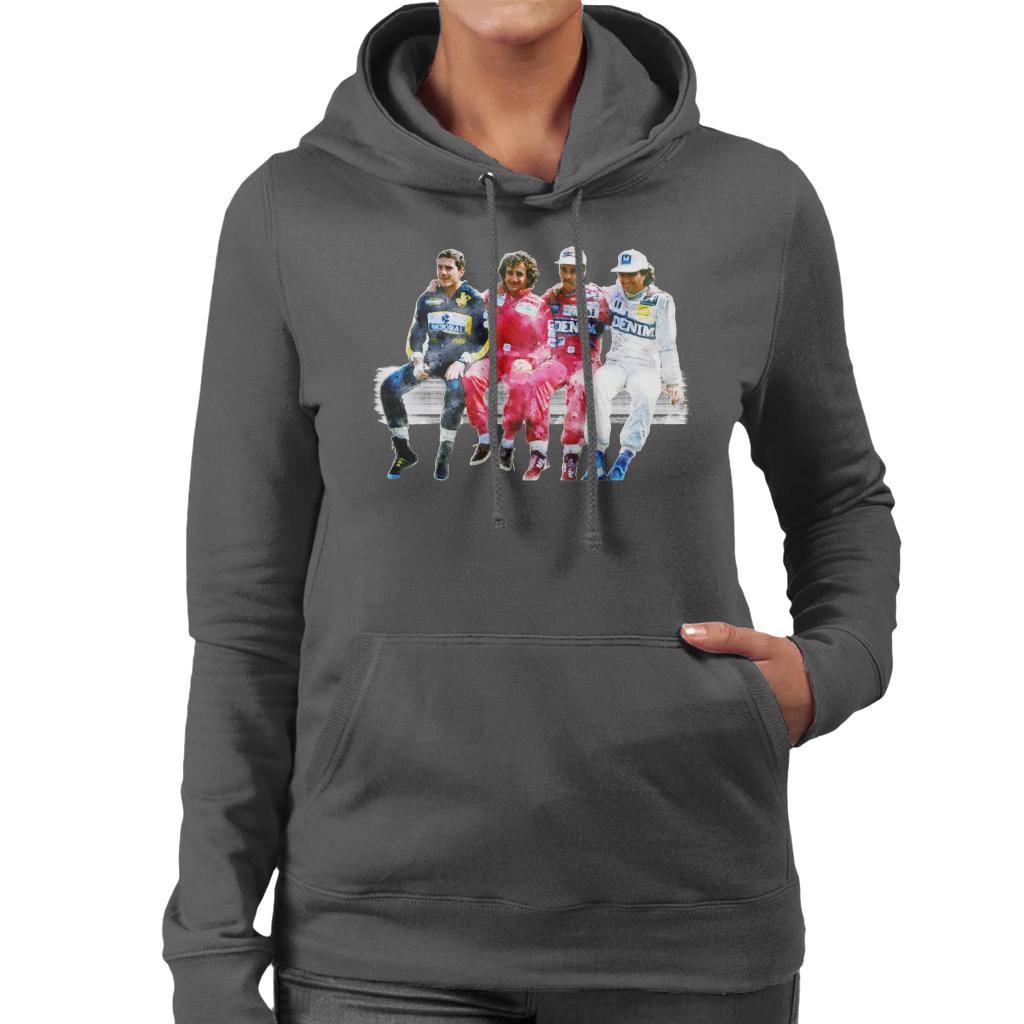 Motorsport Images Mansell Piquet Prost Senna Pitwall Women's Hooded Sweatshirt-ALL + EVERY