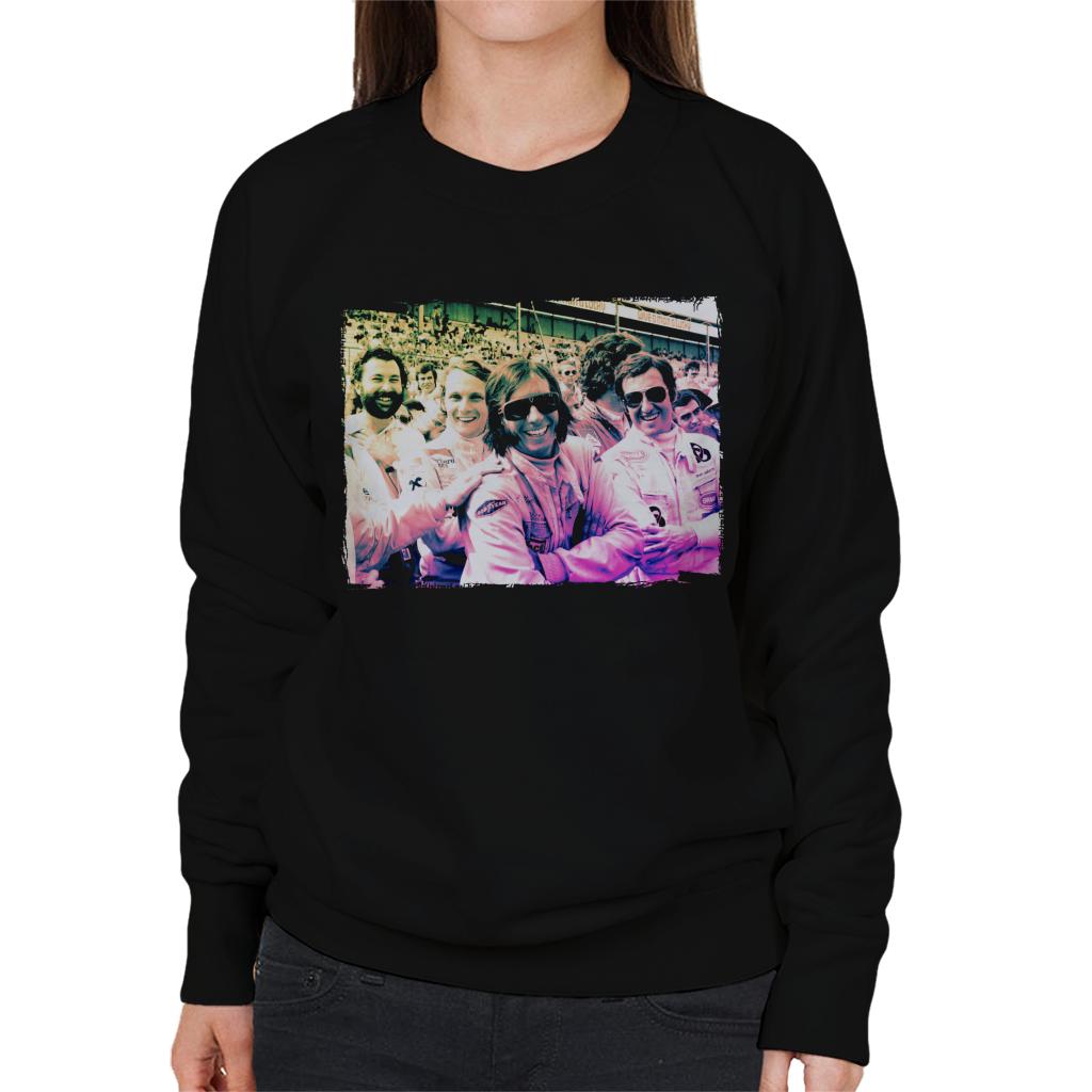 Motorsport Images Jackie Stewart Niki Lauda Et Al Women's Sweatshirt-ALL + EVERY