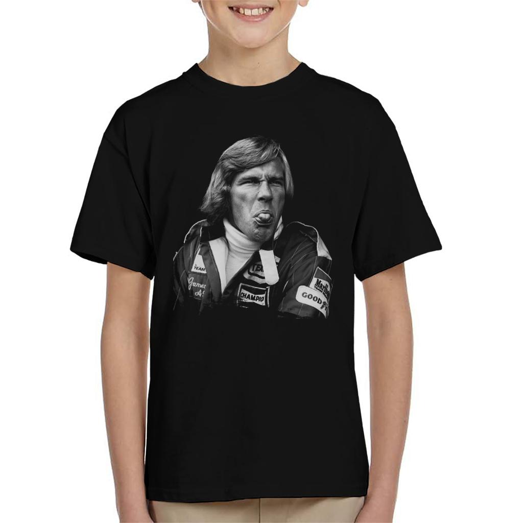 Motorsport Images James Hunt Pulling Funny Face Kids T-Shirt-ALL + EVERY