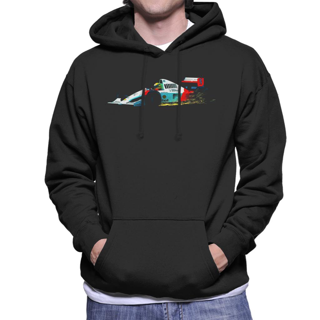 Motorsport Images Ayrton Senna McLaren MP4 6 Sparks Fly Men's Hooded Sweatshirt-ALL + EVERY