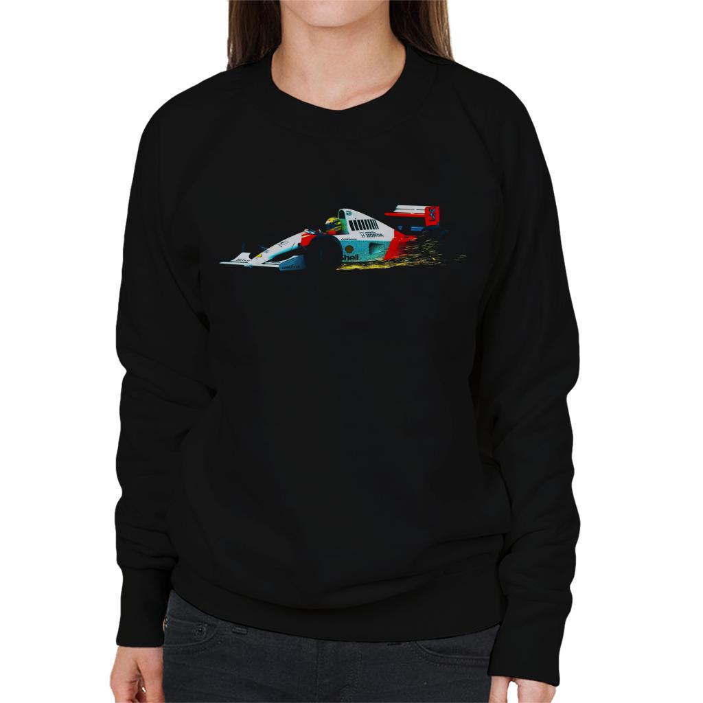 Motorsport Images Ayrton Senna McLaren MP4 6 Sparks Fly Women's Sweatshirt-ALL + EVERY