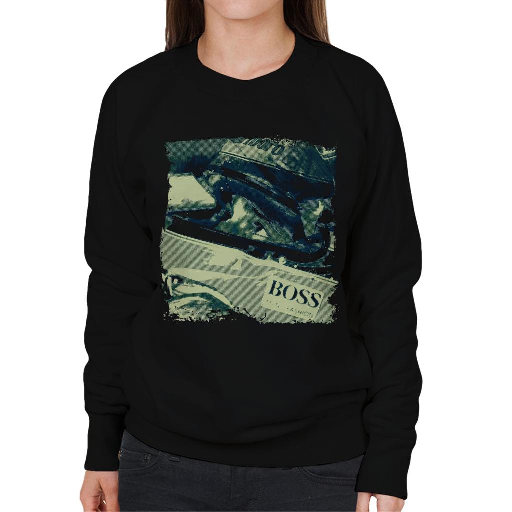 Motorsport Images Ayrton Senna In Racing Helmet Women's Sweatshirt-ALL + EVERY