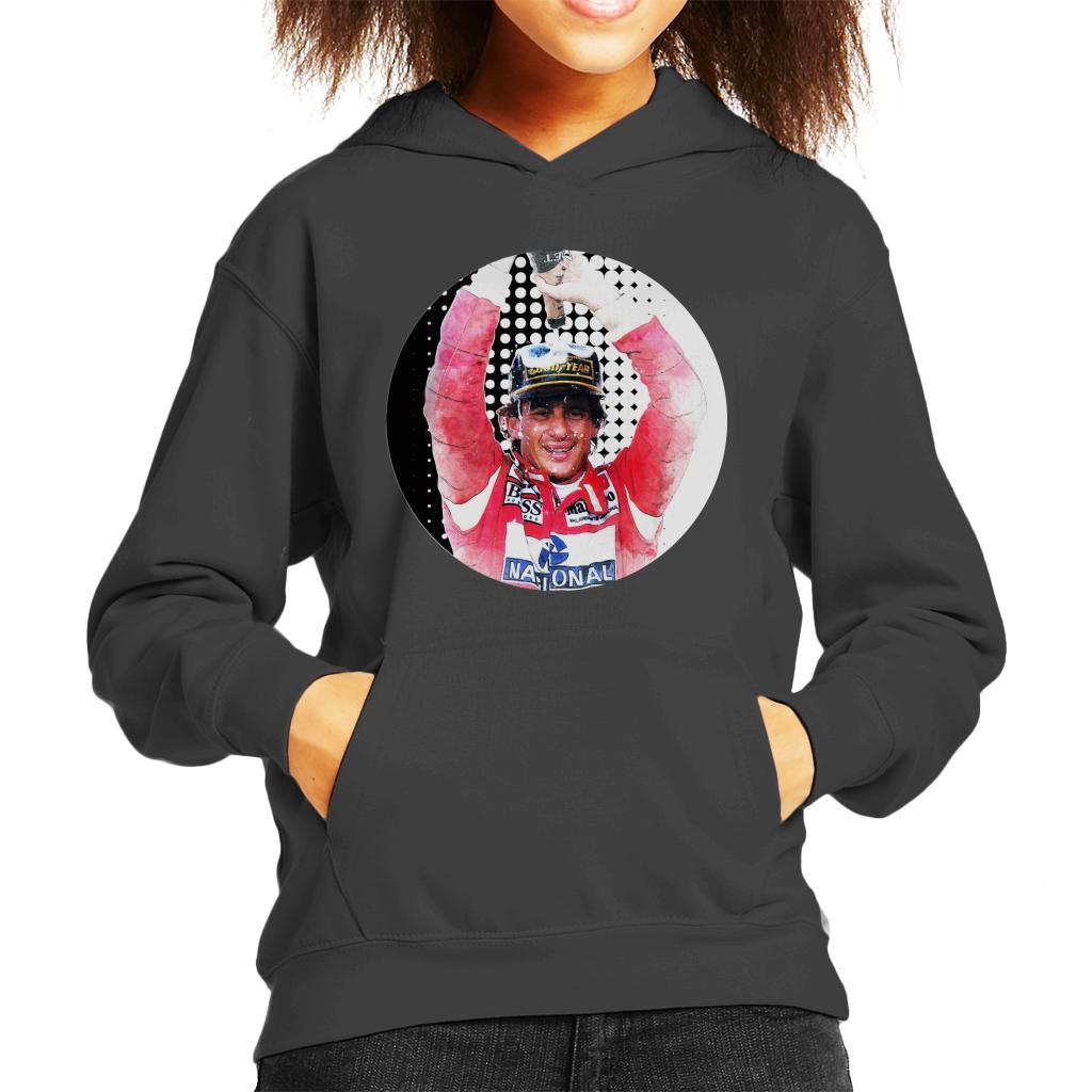 Motorsport Images Ayrton Senna Champagne Pop Art Kids Hooded Sweatshirt-ALL + EVERY